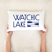 Load image into Gallery viewer, Custom Lake Paddles Canvas Lumbar Pillow
